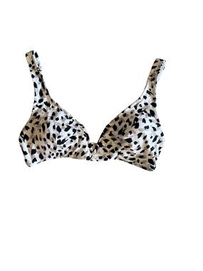 Freshwater Black & White Animal Print Bikini Top Size L